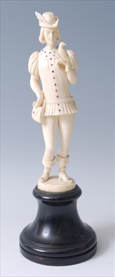 Lot 1292 - A 19th century carved ivory figure possibly of...
