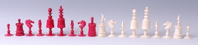 Lot 499 - A 19th century English carved bone chess set,...