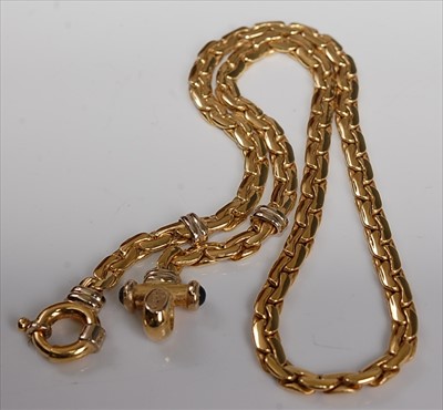 Lot 2160 - An 18ct yellow and white gold necklet, of...