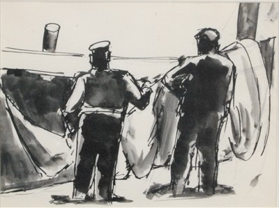Lot 324 - Josef Herman (1911-2000) - Scottish Fishermen,...