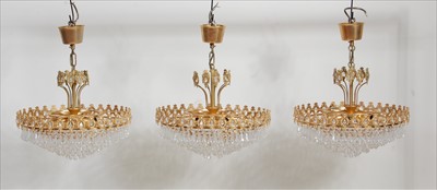 Lot 416 - A set of three contemporary gilt metal and cut...