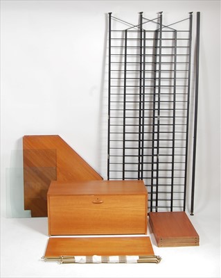 Lot 384 - A 1970s Ladderax modular corner wall unit,...