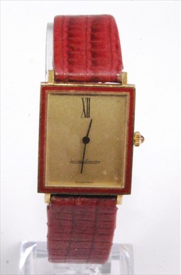 Lot 1266 - A Gents 18ct yellow gold Jaeger le Coultre...