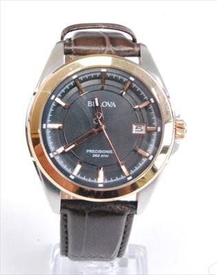 Lot 2165 - A gents Bulova Precisionist bi-metal ultra...