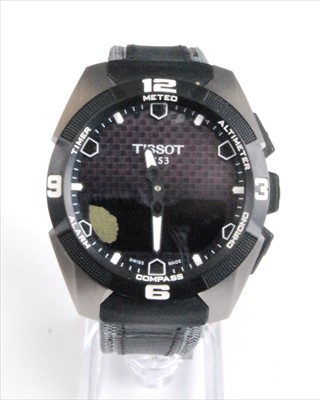 Lot 2122 - A Gents Tissot Touch Solar Smart titanium...