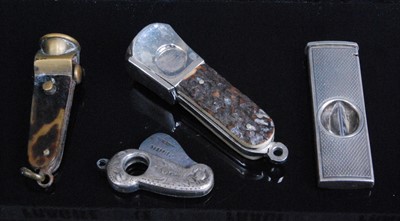 Lot 322 - A 1970s silver pocket guillotine cigar cutter...