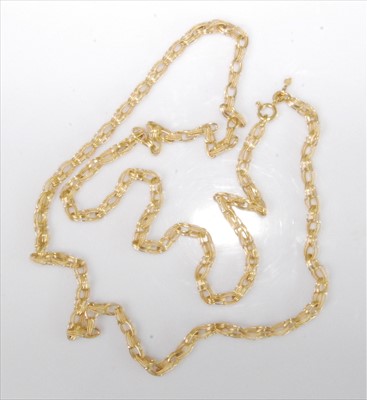 Lot 1231 - An 18ct yellow gold fancy triple oval textured...