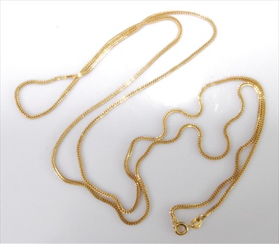 Lot 1232 - A 14ct yellow gold foxtail necklet, with bolt...