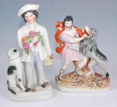 Lot 1123 - A Victorian Staffordshire flatback figure...