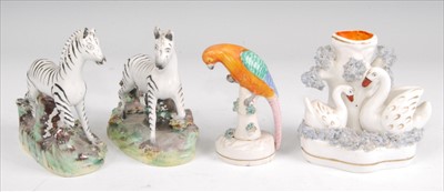 Lot 1132 - A pair of Victorian Staffordshire figures of...