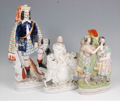 Lot 1108 - A large Victorian Staffordshire flatback...