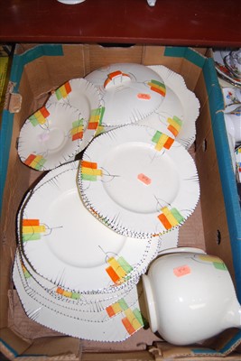 Lot 37 - An Art Deco part tea and dinner service, on a...