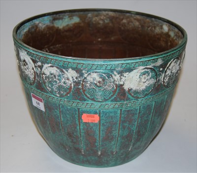 Lot 68 - An anodised copper jardinière, relief...