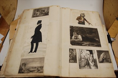 Lot 73 - A large 19th century leather bound scrap album...