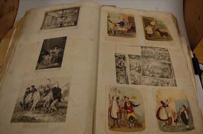 Lot 73 - A large 19th century leather bound scrap album...