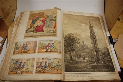 Lot 73 - A large 19th century leather bound scrap album...