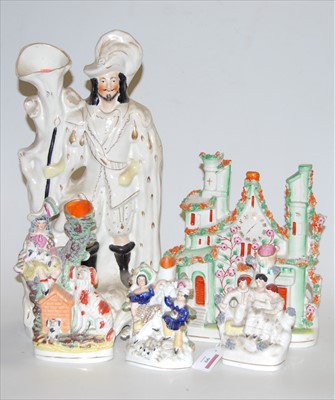 Lot 99 - A large Victorian Staffordshire flatback...