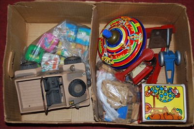 Lot 121 - A Mattel Jack in the Music Box tin plate music...