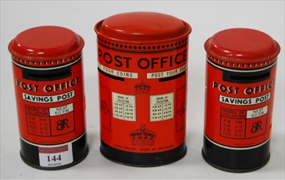Lot 144 - A set of three Chad valley tinplate Post...