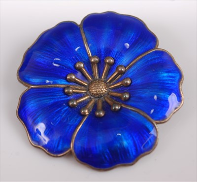 Lot 356 - A Danish silver gilt and guilloche enamel...