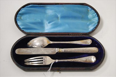 Lot 164 - A Victorian silver three-piece christening set,...