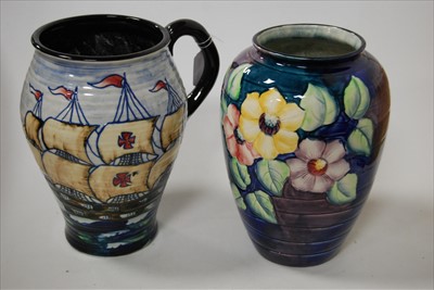 Lot 167 - A large Royal Cauldon Lotus jug, tube-line...