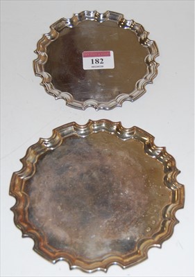 Lot 182 - A small modern silver waiter, within piecrust...