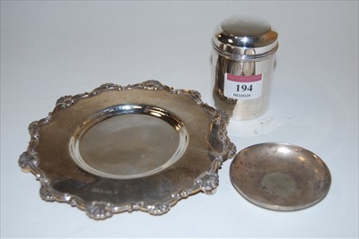Lot 194 - A George V circular waiter, of shaped circular...