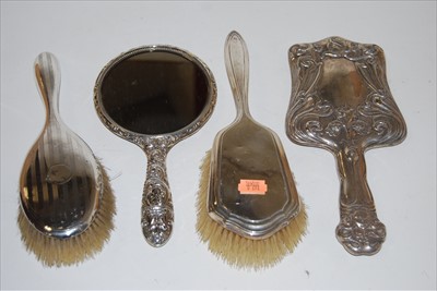 Lot 199 - An Art Nouveau silver backed dressing table...