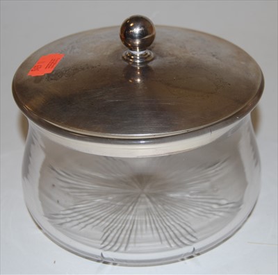 Lot 202 - A large George V cut glass silver dressing...
