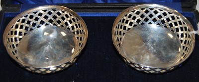 Lot 204 - A pair of George V silver bonbon dishes each...