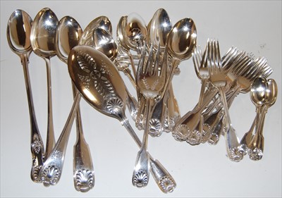 Lot 222 - A box of loose silver plated cutlery in the...