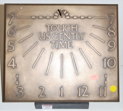 Lot 233 - A modern bronzed sundial, of rectangular form,...