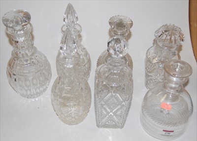Lot 236 - A Regency cut glass triple neck decanter with...