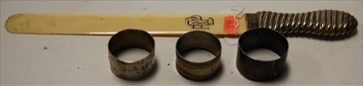 Lot 270 - A late Victorian silver handled and ivory page...