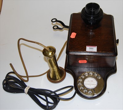 Lot 498 - A early telephone receiver