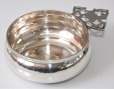 Lot 133 - A 1930s silver circular single handled...