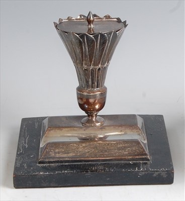 Lot 135 - An Art Deco silver presentation inkwell, the...