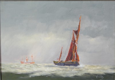 Lot 292 - Vic Ellis (b.1921) - Sailormen off the mid...