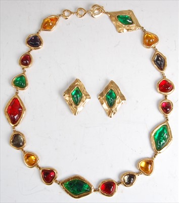 Lot 164 - A 1980s Yves Saint Laurent gilt metal chunky...