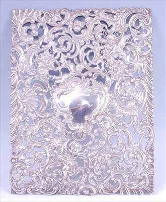 Lot 1151 - A late Victorian silver embossed panel,...