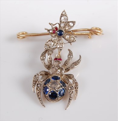 Lot 1223 - A late 19th century yellow and white metal...