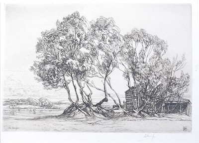 Lot 1076 - Fred Burridge (1869-1945) - Alder bushes,...