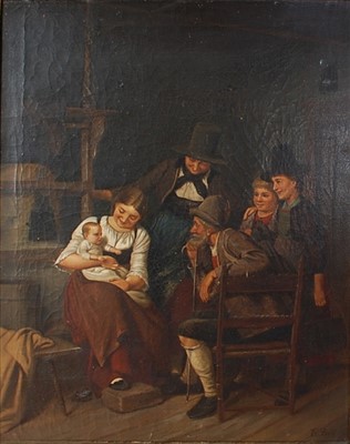 Lot 1380 - E. Barie (19th century) - Family group with...