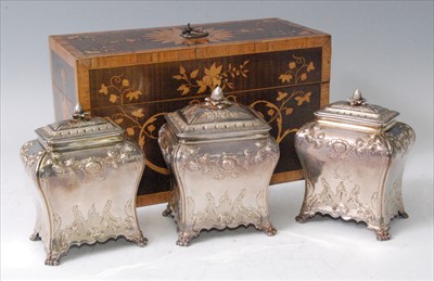 Lot 1144 - A Sheraton period mahogany and floral...