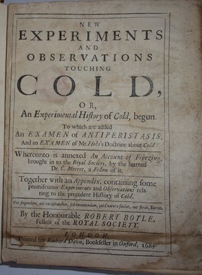 Lot 1029 - BOYLE, Robert. New Experiments and...