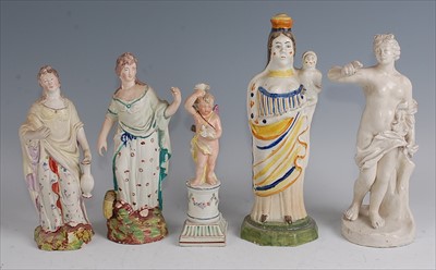 Lot 1105 - A pair of early 19th century Staffordshire...