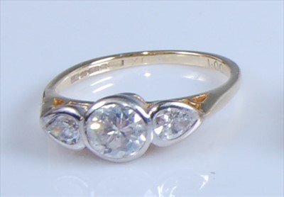 Lot 1238 - An 18ct yellow and white gold diamond...