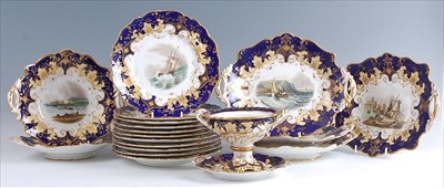 Lot 1094 - A mid-19th century porcelain part dessert...