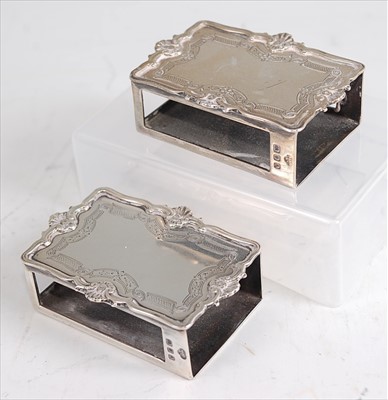 Lot 1183 - A pair of Edward VIII silver matchbox sleeves,...